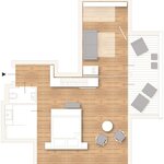 Photo of Suite, separate toilet and shower/bathtub, living room/bedroom