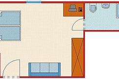 Doppelzimmer Veillchen - Skizze
