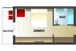 Doppelzimmer Badewanne und Balkon