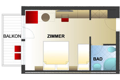 Dreibettzimmer Dusche