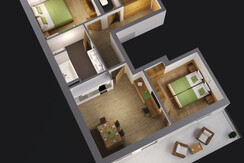 Room plan apartement E2