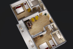 Room plan apartement B2/C2