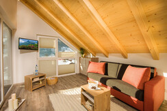 Living area in the attic floor