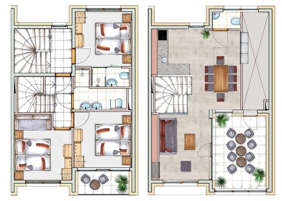 Flat plan Penthouse 6-10 persons