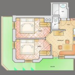 Photo of apartment/2 bedrooms/shower, WC