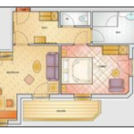 Photo of ap./combined living-bed-room/shower, WC