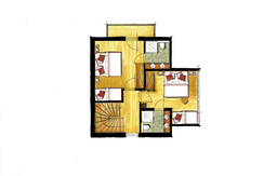 Jaga-Hütte Obergeschoss