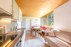 Kitchen with dining area and couch