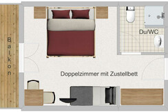 Doppelzimmer mit Zustellbett