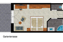 Komfortzimmer Gartenterrasse Grundriss