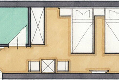 kleines Doppelbettzimmer Skizze