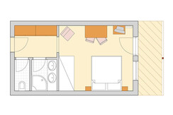 Zimmerplan mit extra Bett