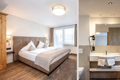 Doppelzimmer mit Balkon - Wohnbeispiel mit Bad