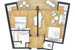 Familienzimmer Zirbe 350_Bergnest mit Couch statt 