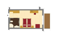 Doppelzimmer Dachstein Grundriss