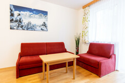 Wohnzimmer / ausziehbare Couchen