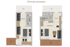 Komfort-Doppelzimmer-Grundrisse