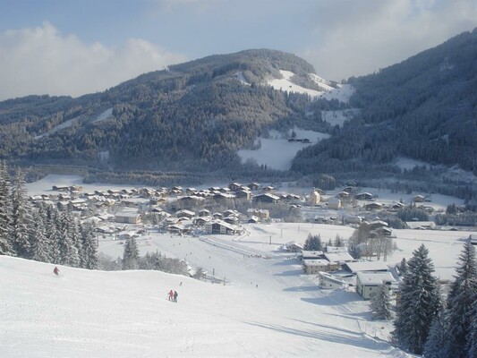 Flachau.Winter-Ortsansicht Tag