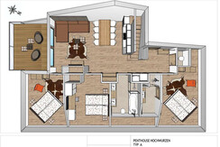 Grundriss Penthouse Hochwurzen WEST