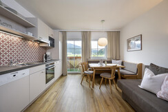 fully equipped kitchen with a beautiful view