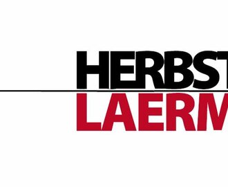 Black-red logo with text “Herbstlärm”, “Herbst” above a line, “Lärm” below it | © Kultur:Plattform