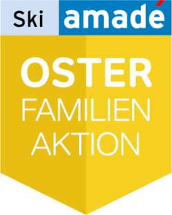 Gelber Button auf dem Osterfamilienaktion steht